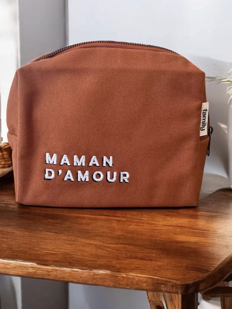 Trousse de toilette MAMAN D’AMOUR cuivre