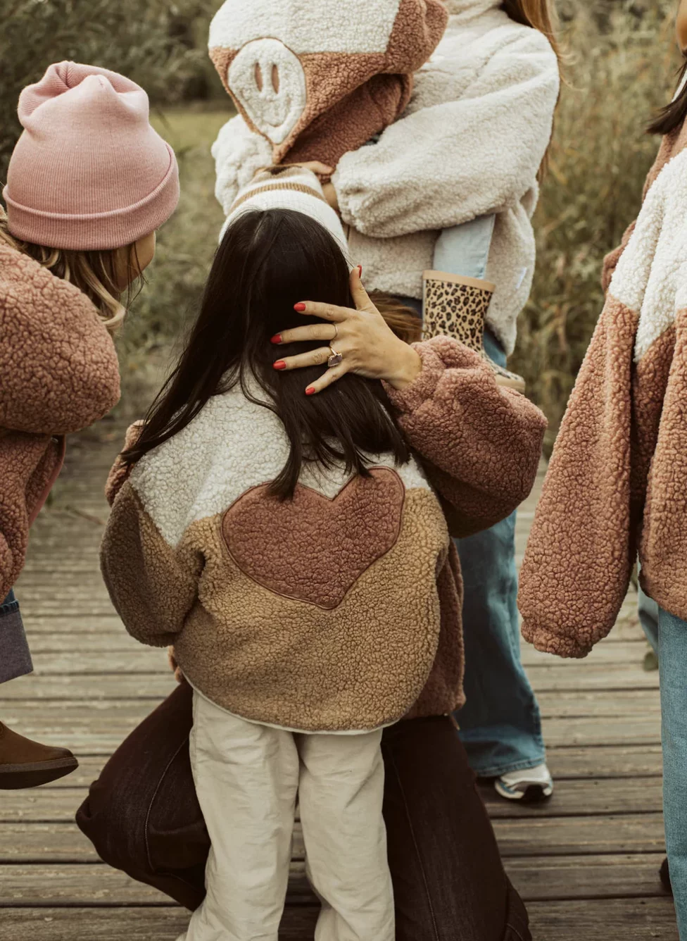 Polaire petit ours en peluche veste coeur canneberge – Image 2
