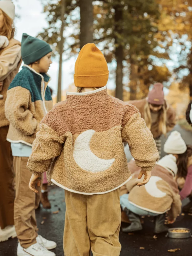 Polaire petit ours en peluche MOON JACKET canneberge