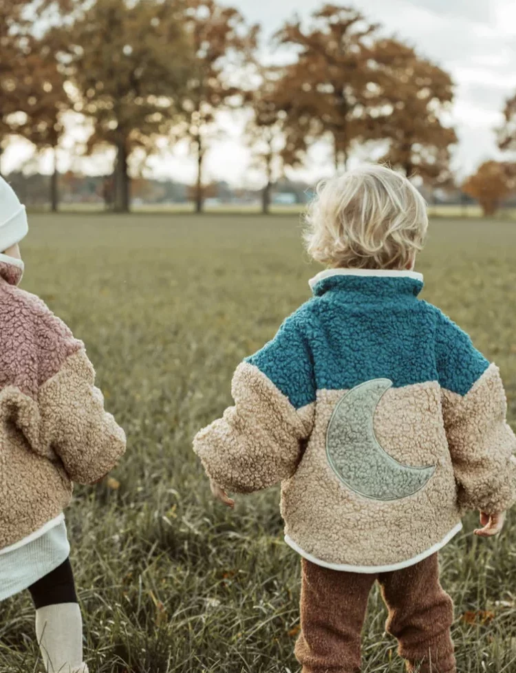 Polaire petit ours en peluche VESTE LUNE bleue