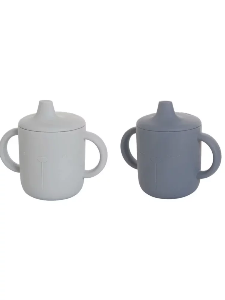 Tasse à bec en silicone Ours indigo / ciel bleu