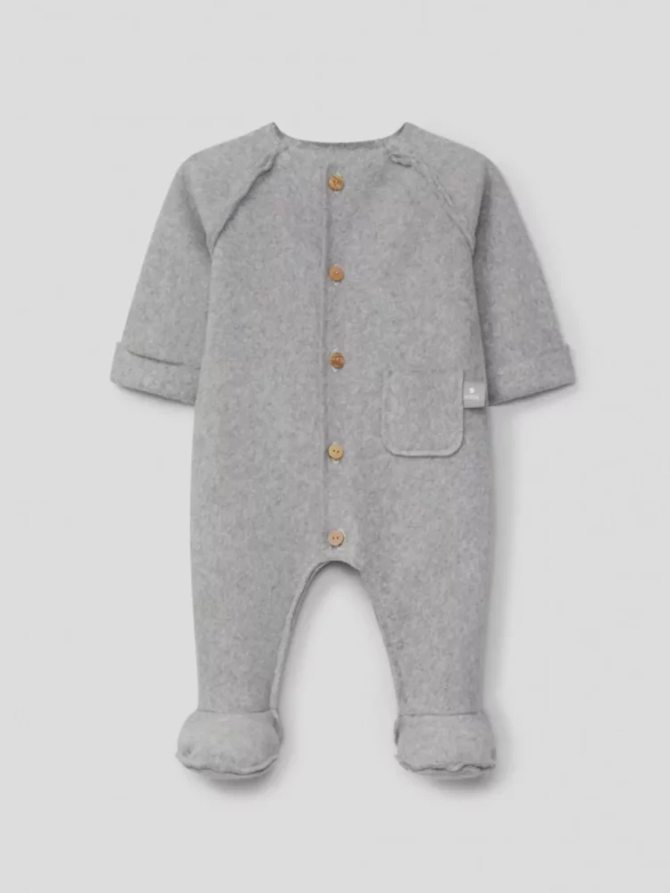 Combinaison en polaire de coton biologique gris
