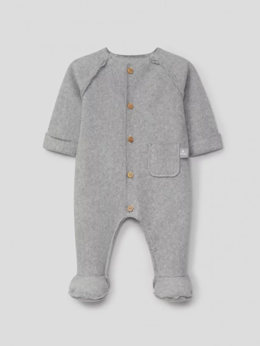 Combinaison en polaire de coton biologique gris
