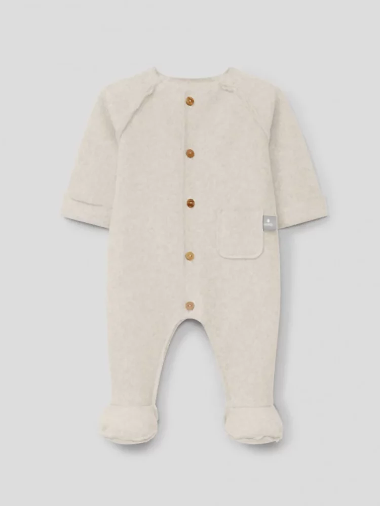 Combinaison en polaire de coton biologique sable