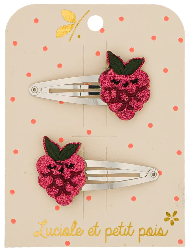 Barrettes Berry la framboise (paire)