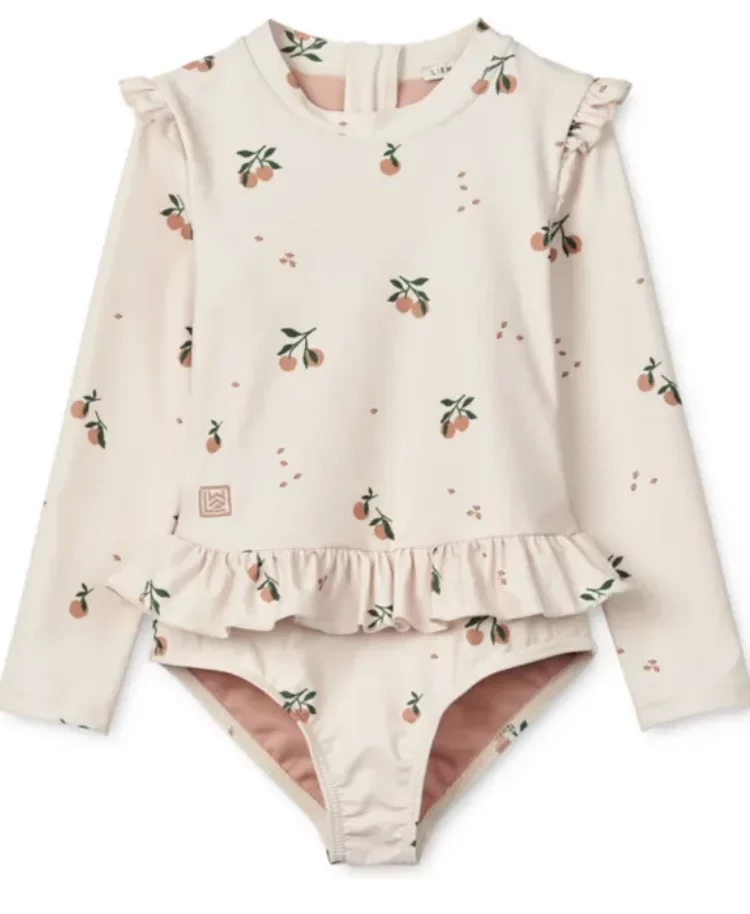 Costume de bain imprimé Sille / Pêche