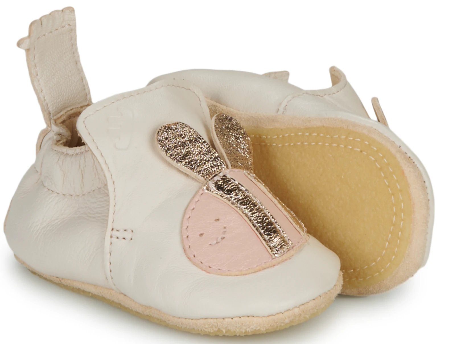 Chaussons bébé en cuir ABEILLE Rose – Image 3